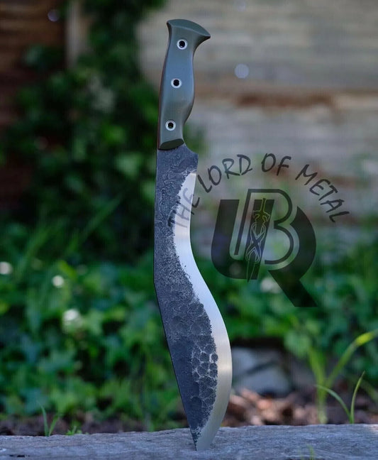 Custom Handmade High Carbon Steel Kukri Knife – UBR Hunting Knife with Micarta Handle