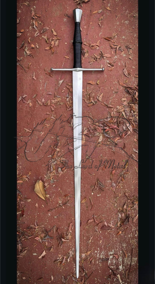 Custom Handmade Medieval Longsword With Steel Guard & Wrapped Grip