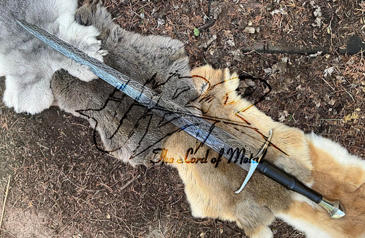 Custom Norse Wolf Sword High Carbon Steel | Elder Futhark Viking Blade