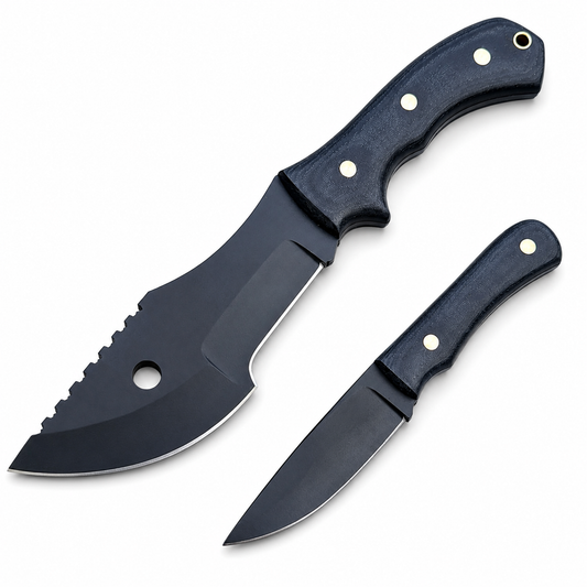 Full Tang Tracker Knife – Curved Blade with Black Micarta Handle Unique Blades Runner