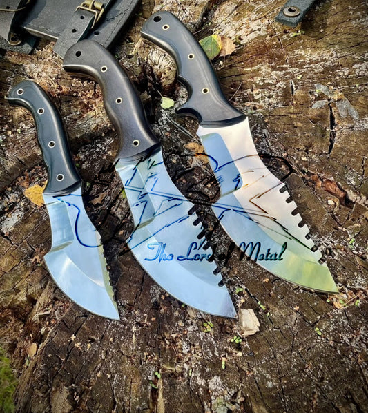 Custom Handmade Tracker Knives Set of 3 | Full Tang Hunting & Survival Knives Unique Blades Runner
