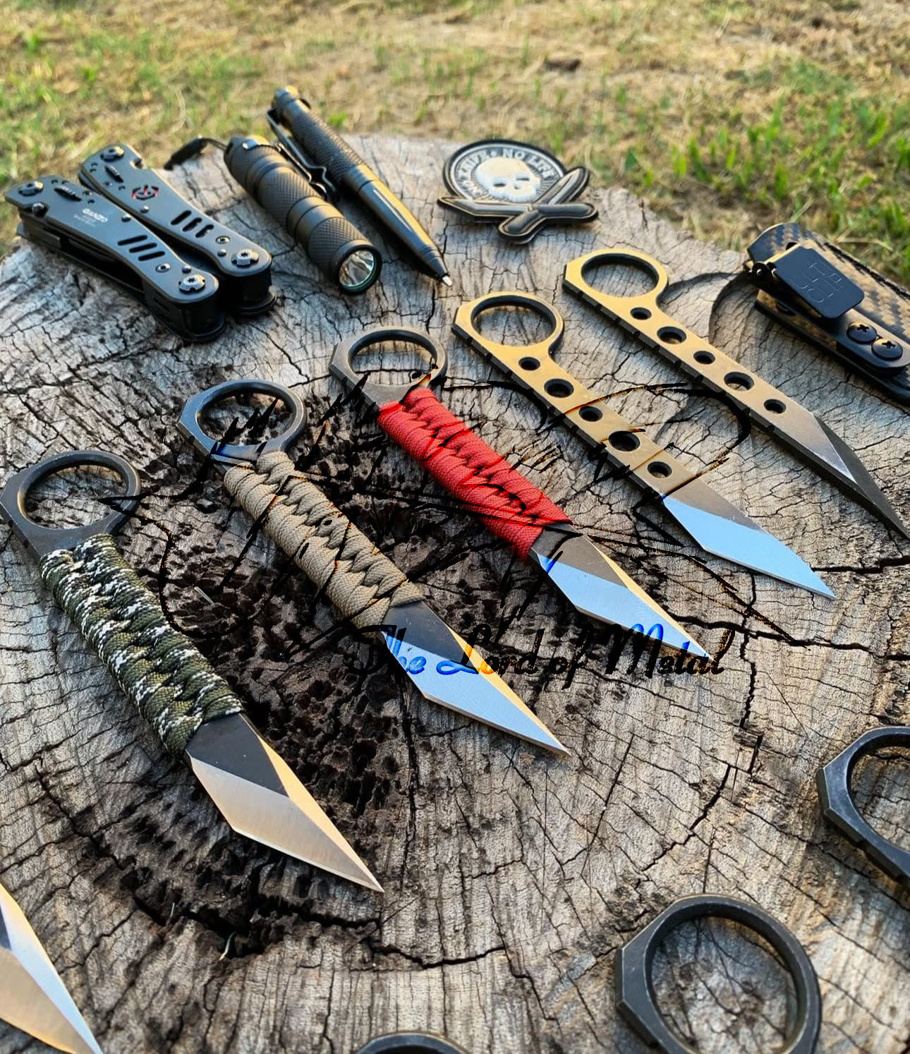 Mini EDC Knife Set of 10 – Paracord Wrapped Tactical Neck Knives with Ring Grip Unique Blades Runner