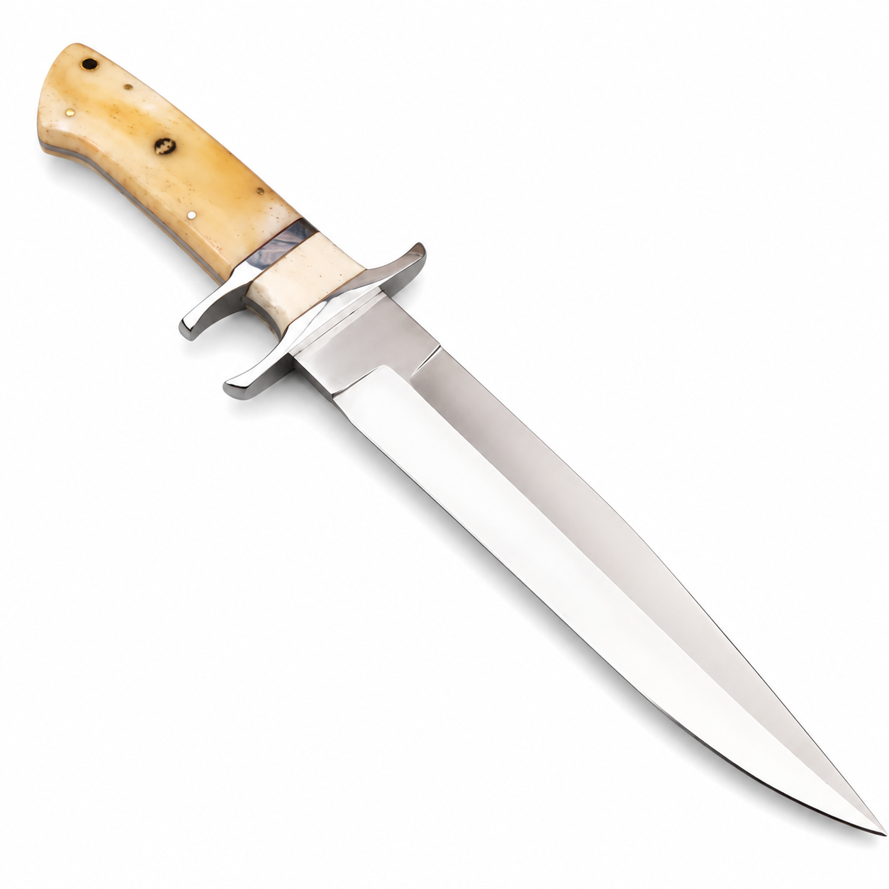 Loveless Fixed Blade Knife with Bone Handle & Double Guard Unique Blades Runner