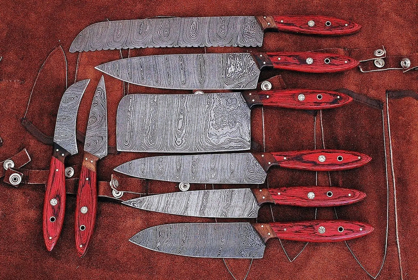 Damascus Kitchen Knife Set