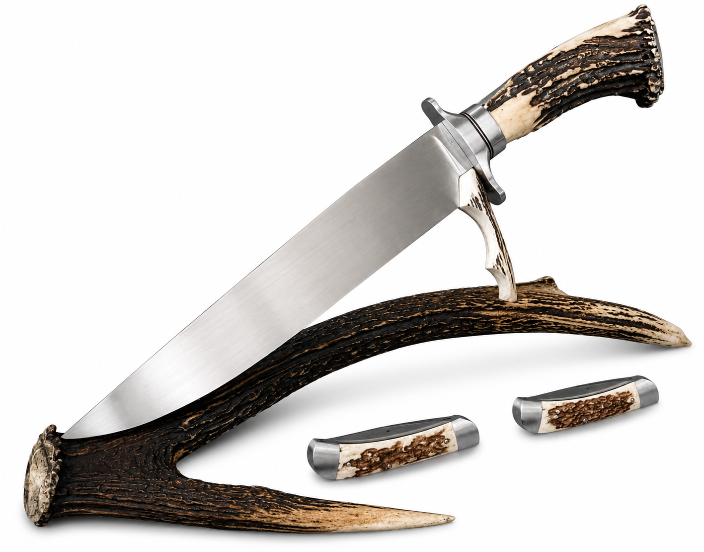 Giant Bowie Knife – Handmade Fixed Blade with Stag Antler Handle Unique Blades Runner