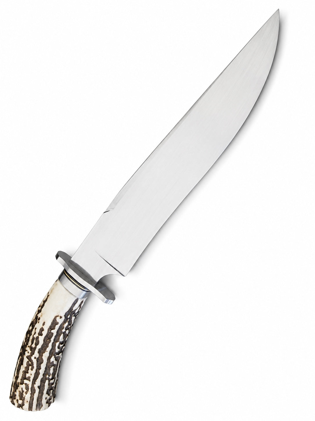 Classic Stag Handle Knife – Handmade Large Fixed Blade with Leather Sheath Unique Blades Runner