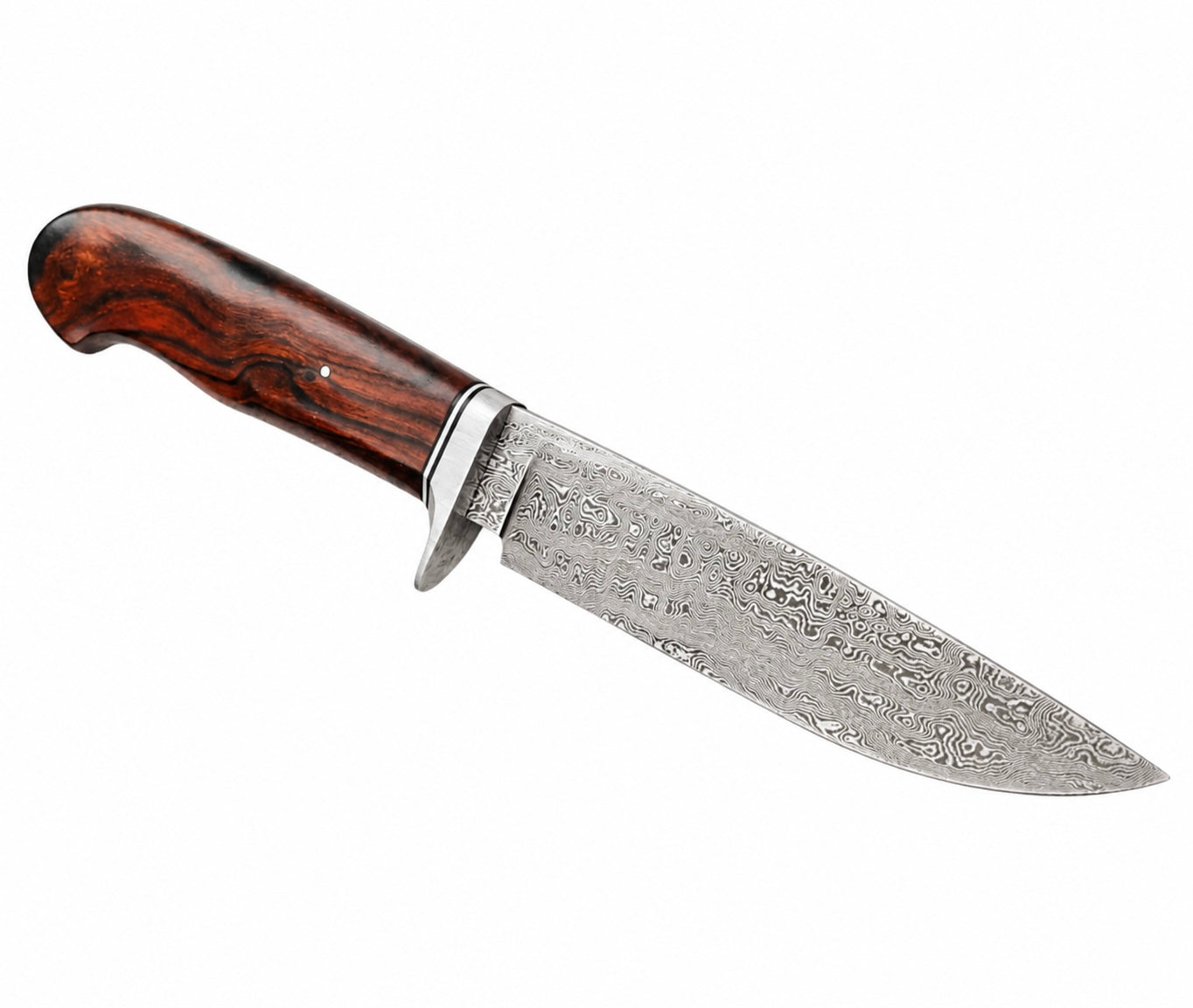 Damascus Hunting Knife – Handmade Fixed Blade with Wood Handle Unique Blades Runner