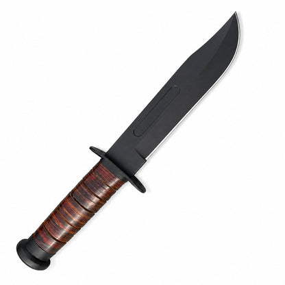 Kabar Knife USMC – Handmade Fixed Blade Knife with Stacked Leather Handle Unique Blades Runner