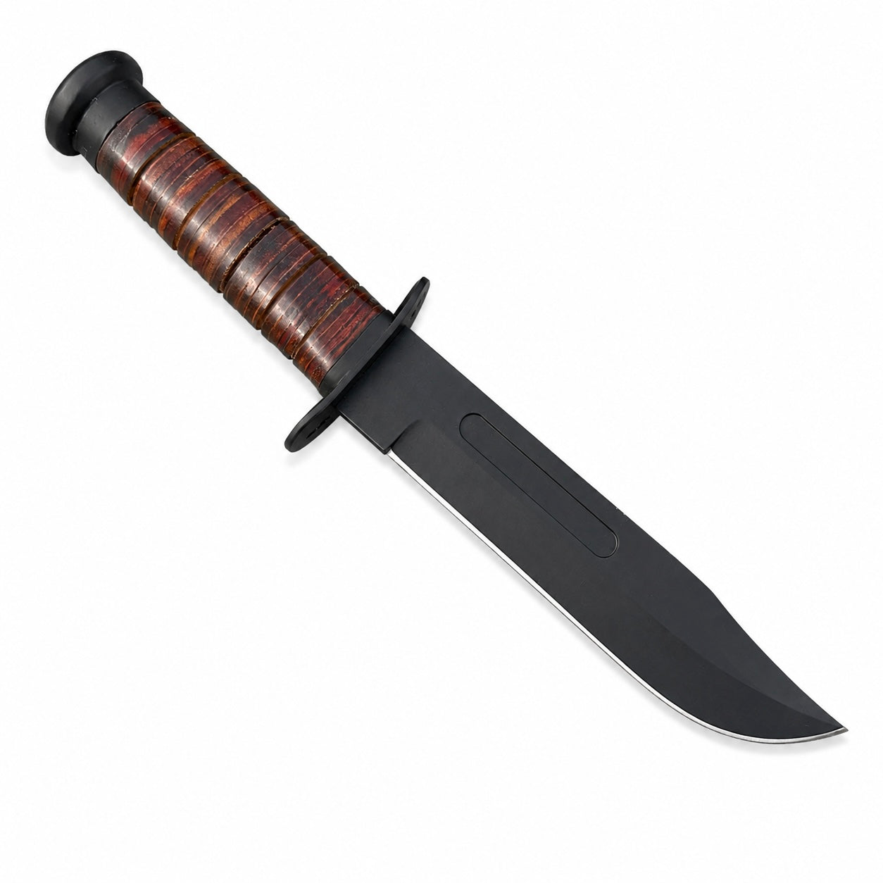 Kabar Knife USMC – Handmade Fixed Blade Knife with Stacked Leather Handle Unique Blades Runner