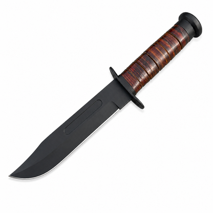 Kabar Knife USMC – Handmade Fixed Blade Knife with Stacked Leather Handle Unique Blades Runner