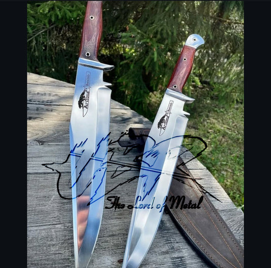 Arizona Bowie Knife Set with Wood Handles and Leather Sheaths Unique Blades Runner