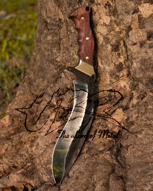 Handmade Clip Point Bowie Knife Full Tang | Exotic Wood Handle & Brass Guard Unique Blades Runner