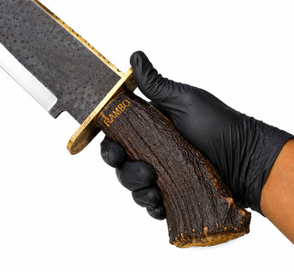 Custom Handmade Heavy Bowie Knife with Stag Antler Handle Unique Blades Runner