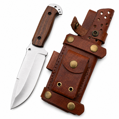 Survival Knives Set – 3 Piece Fixed Blade Knives with Leather Sheaths Unique Blades Runner