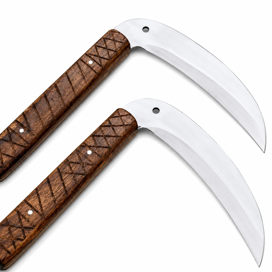Japanese Kama Sickle – Handmade Traditional Curved Blade with Wooden Handle Unique Blades Runner