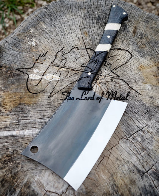 Full Tang Double-Handed Cleaver Knife – Carbon Steel Butcher Chopper