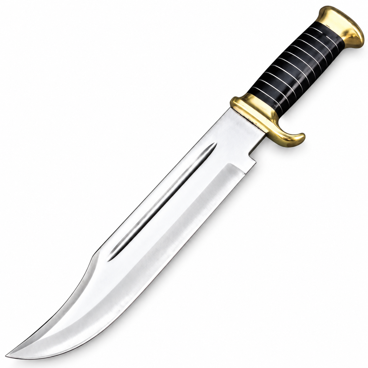 Fullered clip point blade of the Crocodile Dundee Bowie knife replica