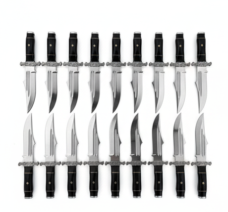 Lot of 20 D2 Steel Bowie Knives | Handmade Polished Blade Knife Set Unique Blades Runner