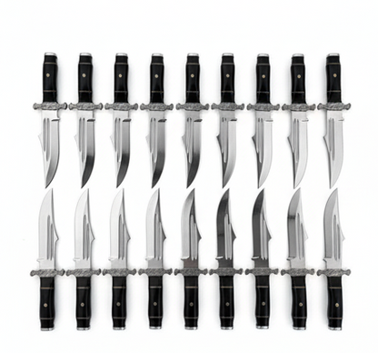 Lot of 20 D2 Steel Bowie Knives | Handmade Polished Blade Knife Set Unique Blades Runner