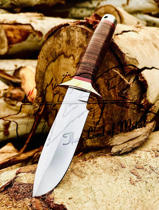 Handmade D2 Tool Steel Bowie Knife | Best Gift for Hunting & Survival | Leather Sheath