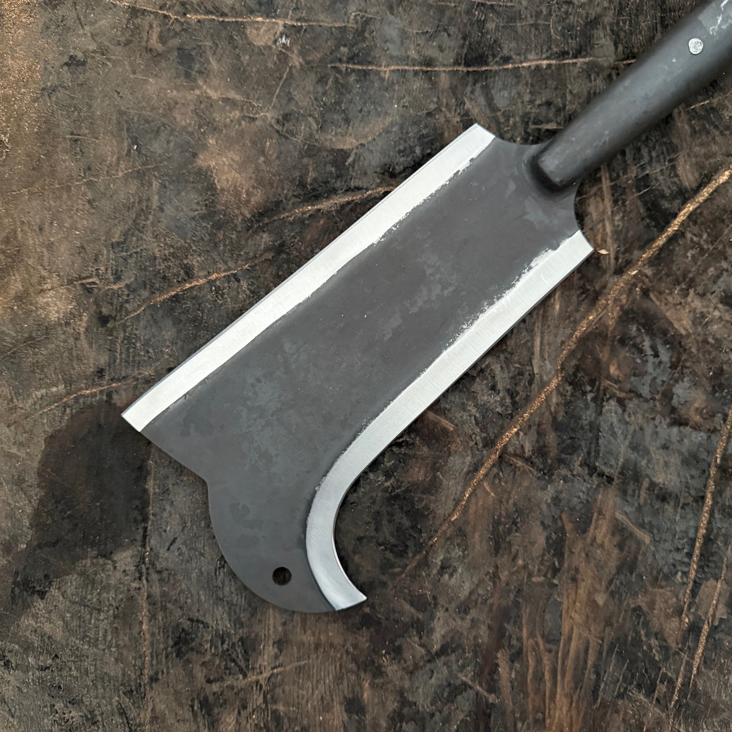 Hand Forged Yorkshire Billhook Chopping Tool with Wood Handle