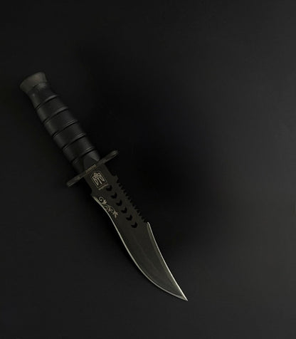 K25 Tactical Knife Black Edition with Serrated Spine Unique Blades Runner