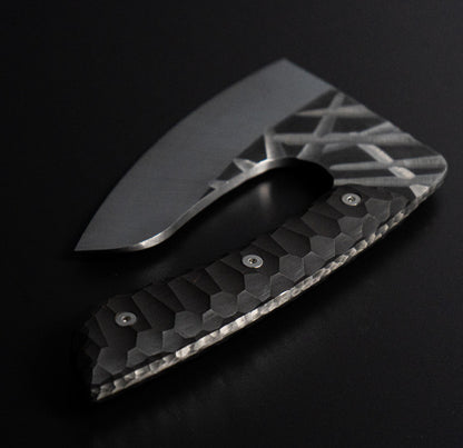Custom Ulu Style Cleaver – Etched Steel Blade with G10 Hex Handle Unique Blades Runner