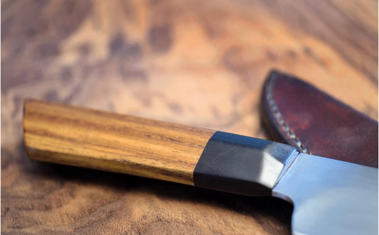 Handmade Chef Knife – High Carbon Steel Kitchen Knife with Wooden Handle & Leather Sheath Unique Blades Runner