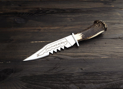 Ruby's Demon Killing Knife - Supernatural knife - Ruby's Prop Knife With Stag Antler Unique Blades Runner