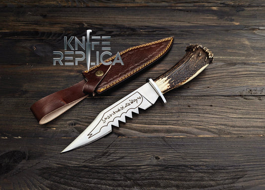 Ruby's Demon Killing Knife - Supernatural knife - Ruby's Prop Knife With Stag Antler Unique Blades Runner