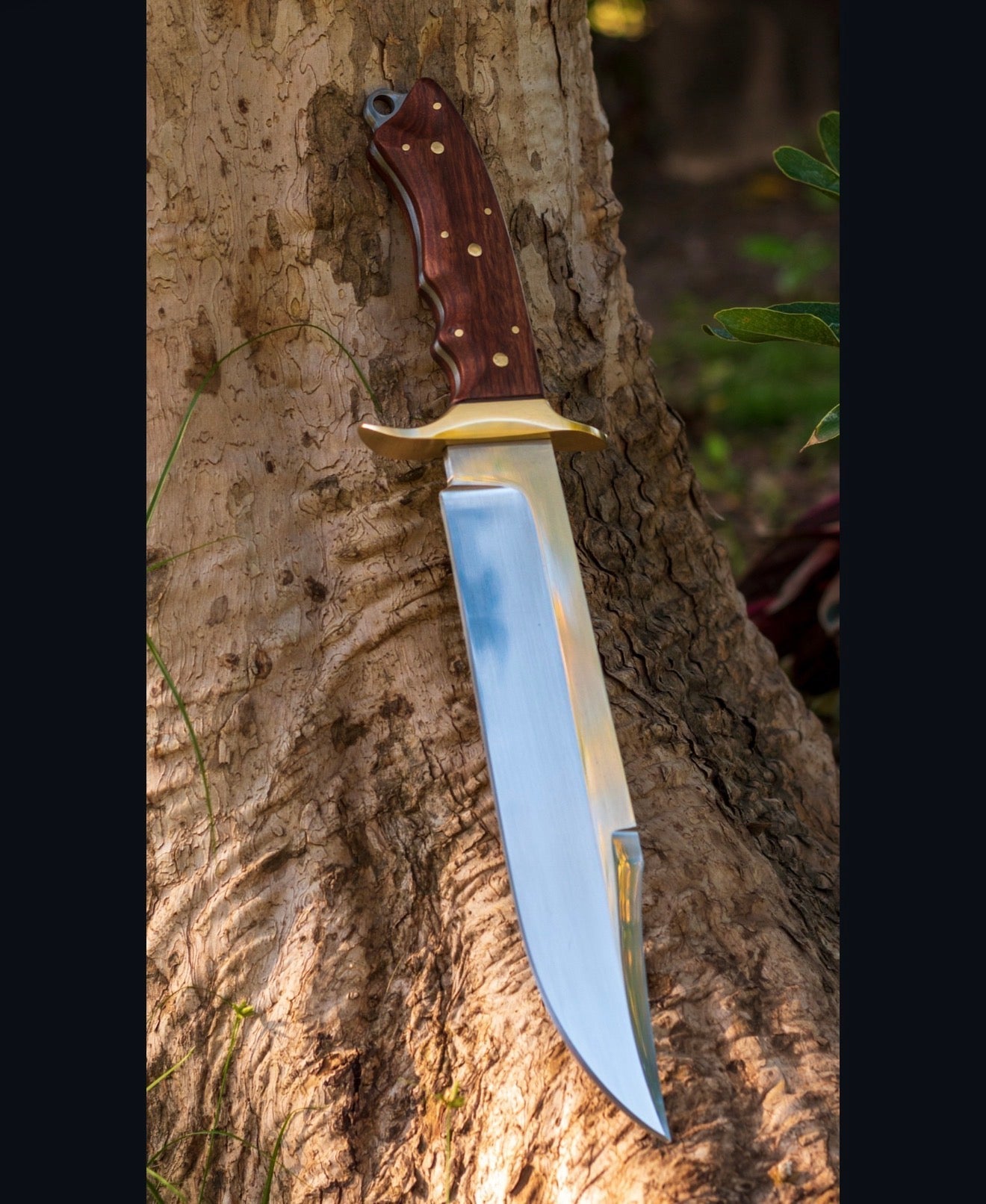 Wild West Bowie Knife - Mirror Polish Blade With Leather Sheath Unique Blades Runner