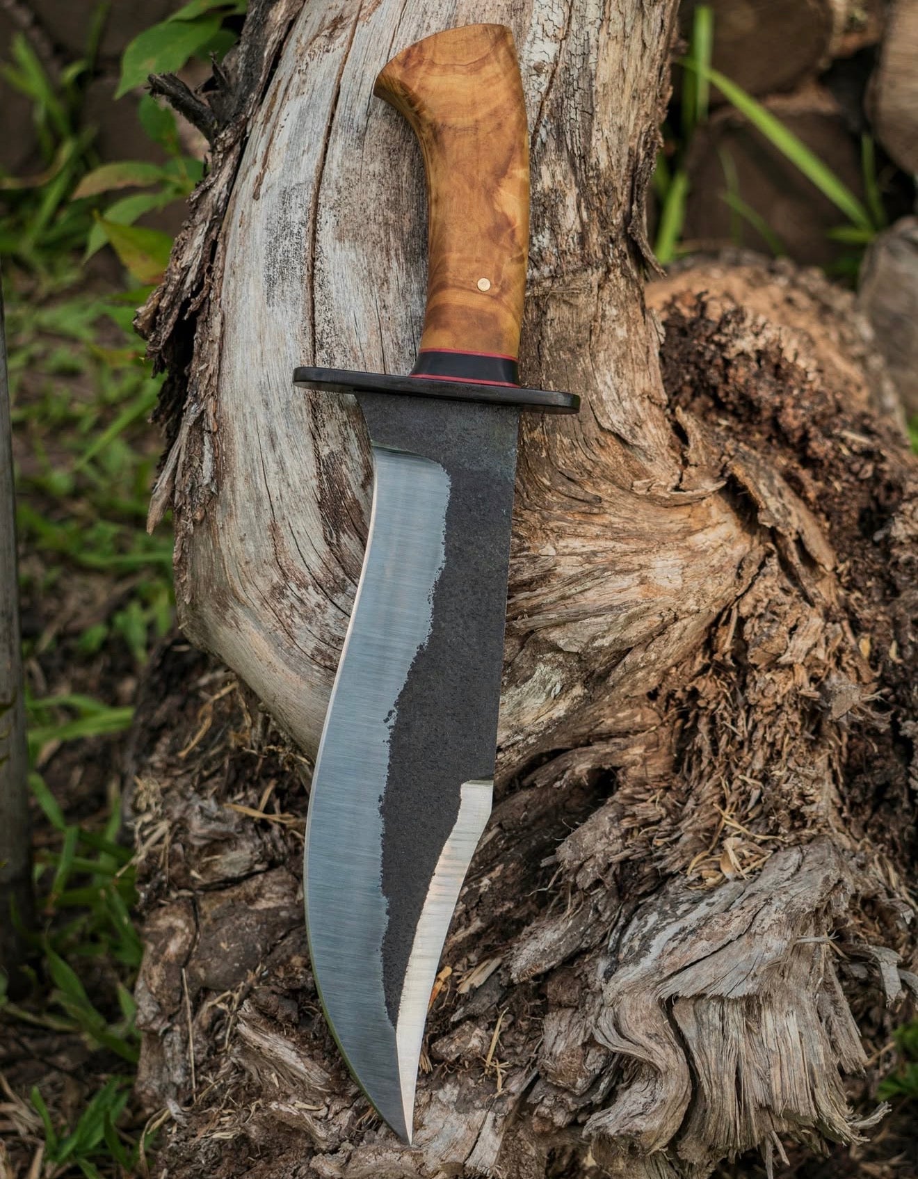Hand Forged Bowie Knife with Olive Wood Handle & Clip Point Blade Unique Blades Runner