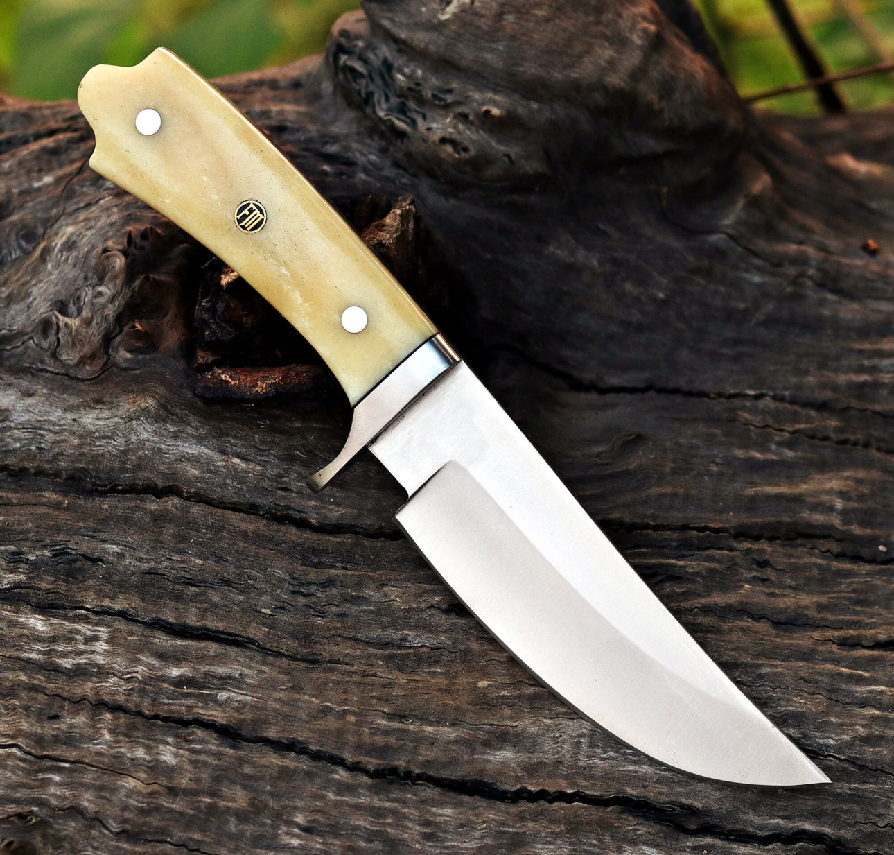Deer Skinner Knife - D2 Tool Steel Blade With Camel Bone Handle Unique Blades Runner