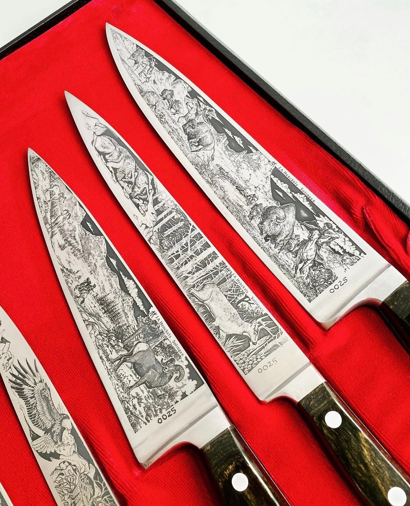 Limited Edition Vintage J.A. Henckels Twinworks (Solingen, Germany) 10-Piece Boxed Cutlery Set Unique Blades Runner