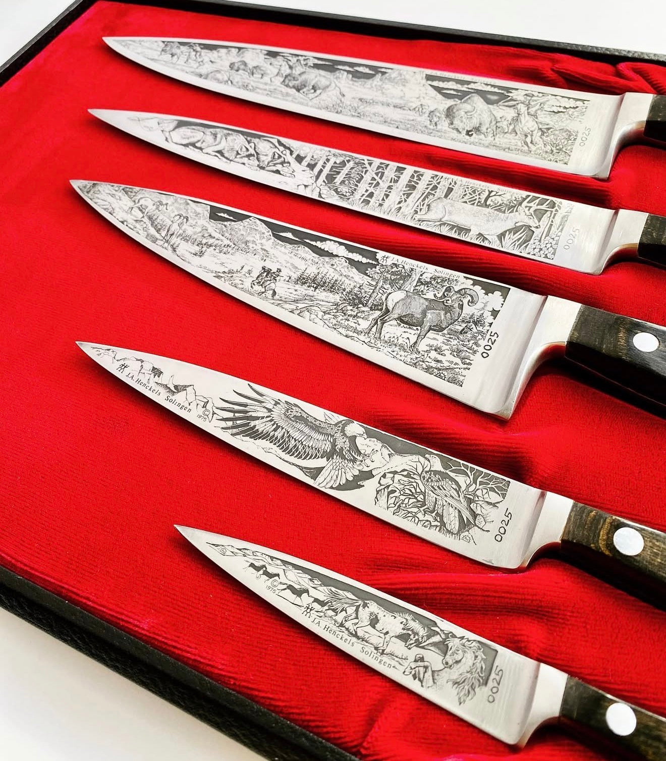 Limited Edition Vintage J.A. Henckels Twinworks (Solingen, Germany) 10-Piece Boxed Cutlery Set Unique Blades Runner