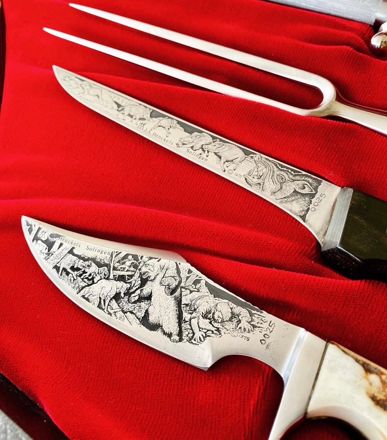 Limited Edition Vintage J.A. Henckels Twinworks (Solingen, Germany) 10-Piece Boxed Cutlery Set Unique Blades Runner