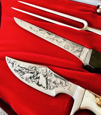 Limited Edition Vintage J.A. Henckels Twinworks (Solingen, Germany) 10-Piece Boxed Cutlery Set Unique Blades Runner