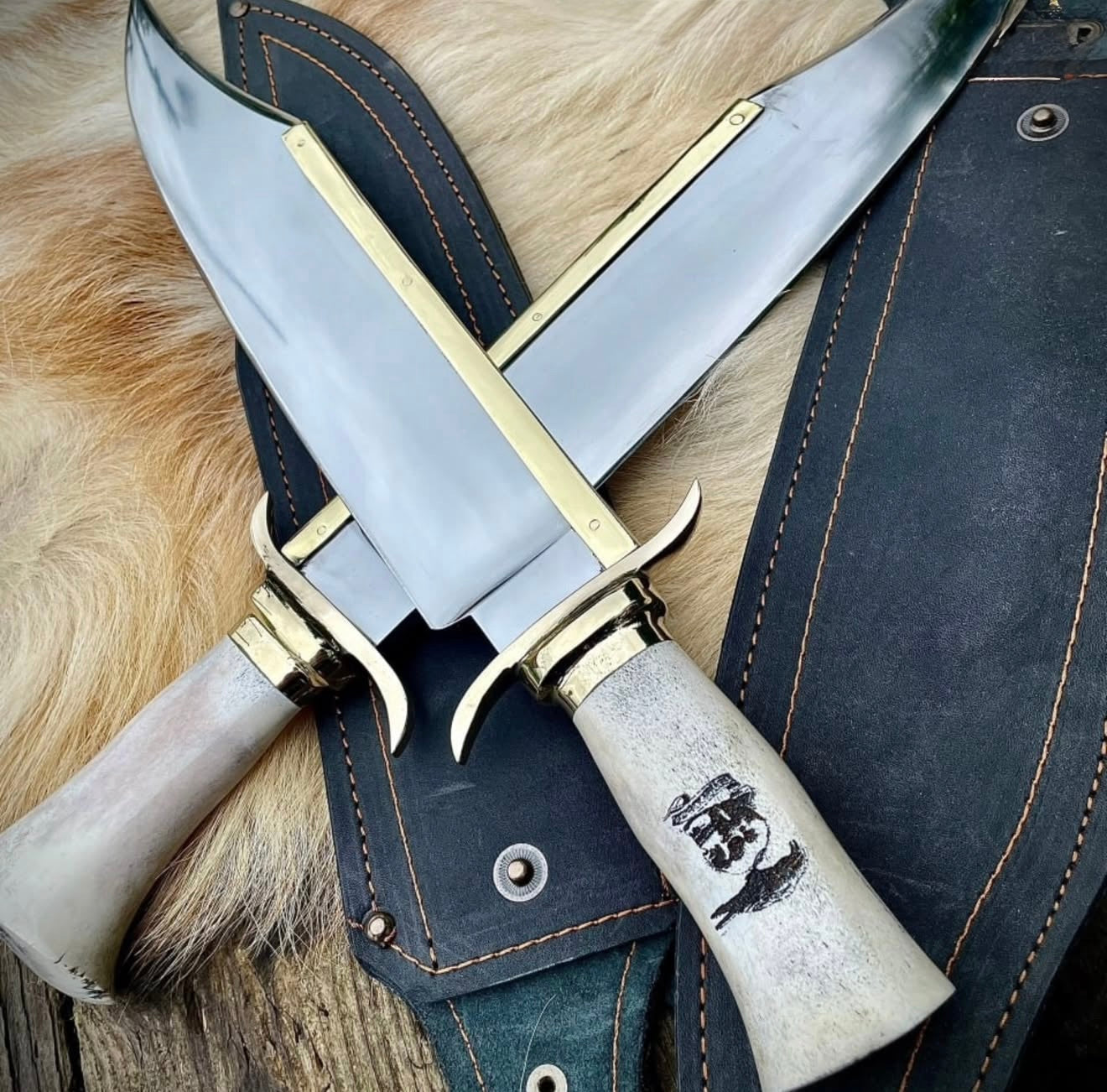 Original James Bowie Knife | Handmade Brass Spine Bowie with Sheath Unique Blades Runner