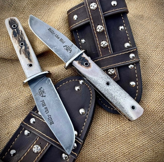 Billy the Kid Knife | Handmade Antique Bowie Knife with Leather Sheath Unique Blades Runner