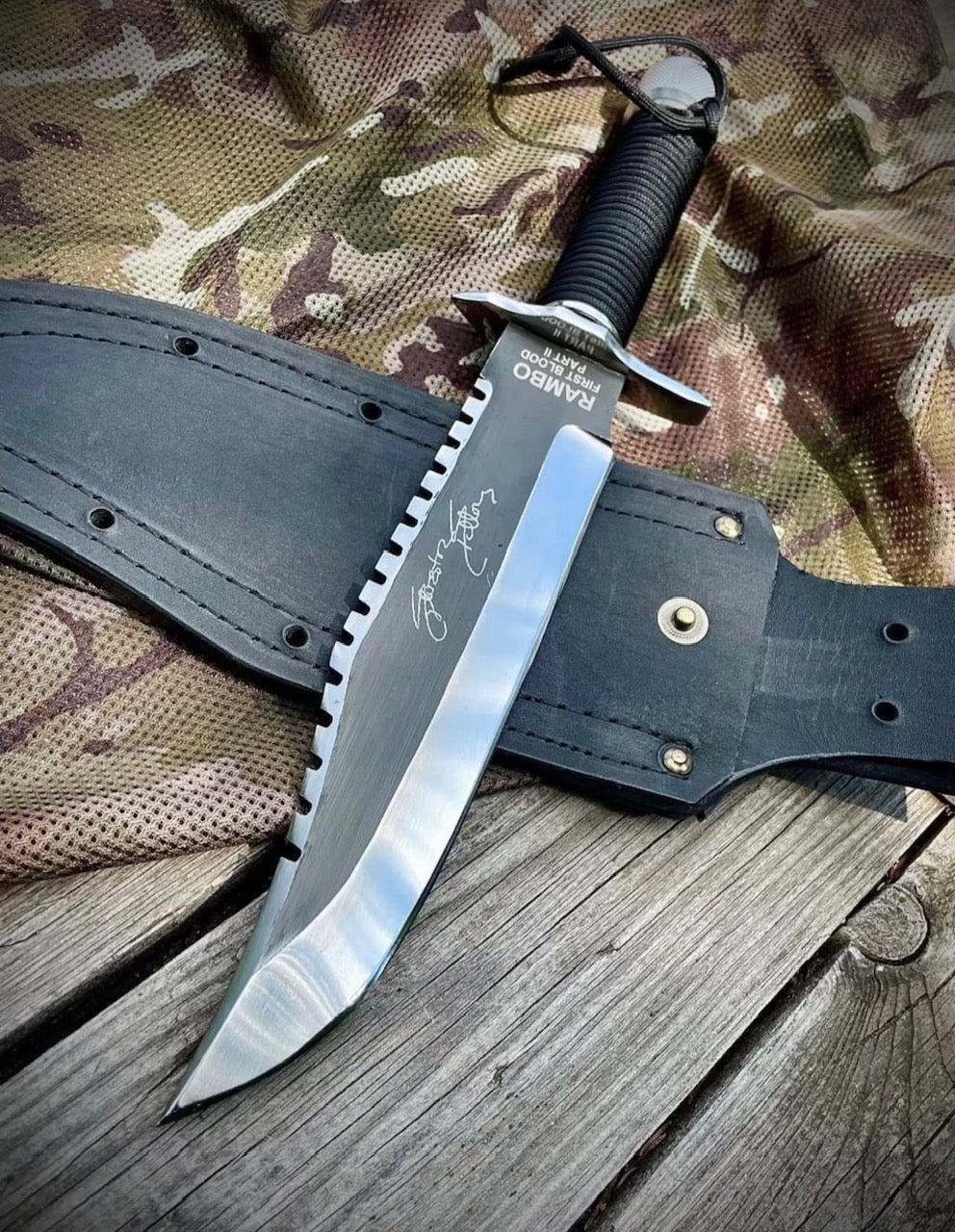 Rambo First Blood Knife | Handmade Survival Bowie with Leather Sheath Unique Blades Runner