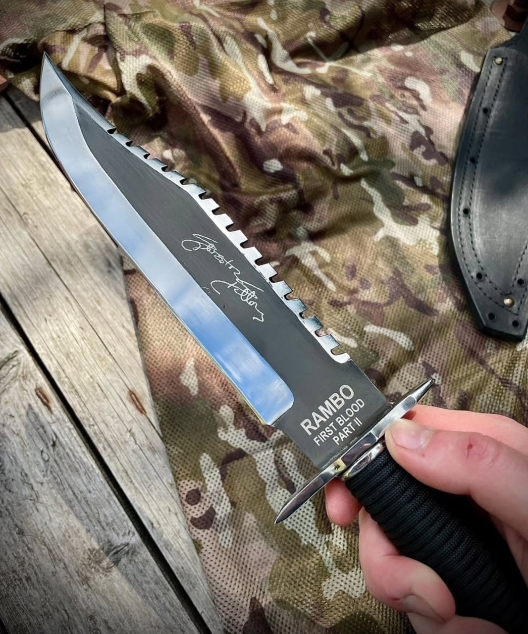 Rambo First Blood Knife | Handmade Survival Bowie with Leather Sheath Unique Blades Runner