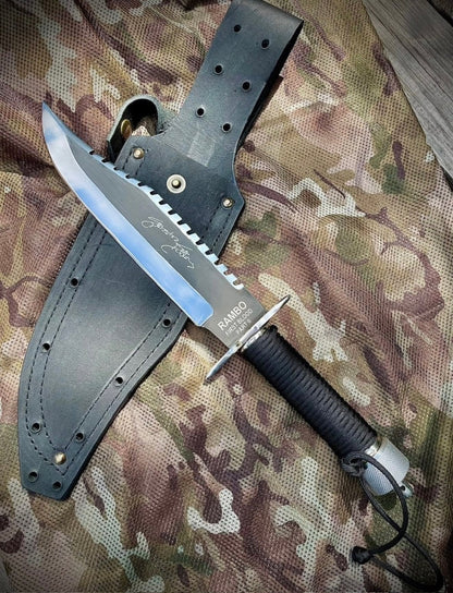 Rambo First Blood Knife | Handmade Survival Bowie with Leather Sheath Unique Blades Runner