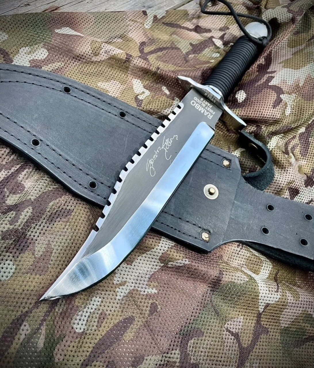 Rambo First Blood Knife | Handmade Survival Bowie with Leather Sheath Unique Blades Runner