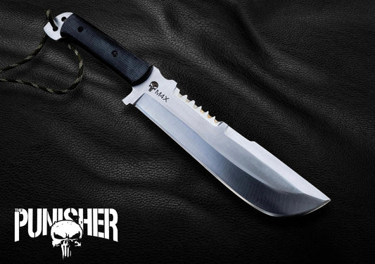 Punisher Knife | Handmade D2 Tool Steel Knife with Sheath Unique Blades Runner
