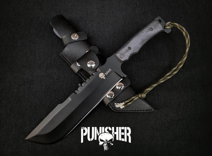 M4X Punisher Knife | Handmade Carbon Steel Knife with Sheath Unique Blades Runner