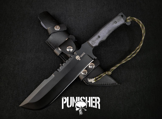 M4X Punisher Knife | Handmade Carbon Steel Knife with Sheath Unique Blades Runner