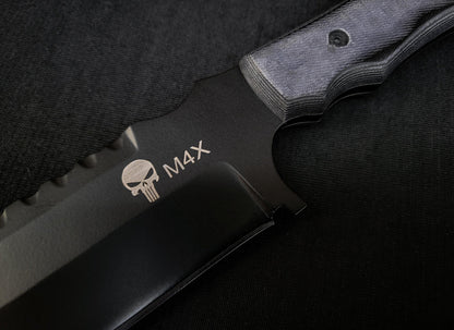M4X Punisher Knife | Handmade Carbon Steel Knife with Sheath Unique Blades Runner