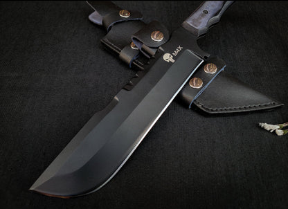 M4X Punisher Knife | Handmade Carbon Steel Knife with Sheath Unique Blades Runner