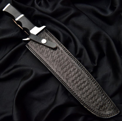 Arnold Schwarzenegger Predator Knife | Handmade Bowie Style Knife with Leather Sheath Unique Blades Runner