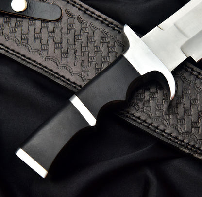 Arnold Schwarzenegger Predator Knife | Handmade Bowie Style Knife with Leather Sheath Unique Blades Runner